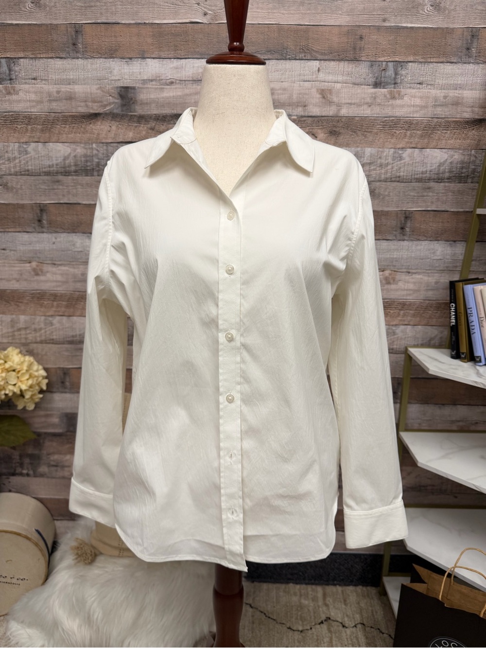 Athleta White Button Down Shirt